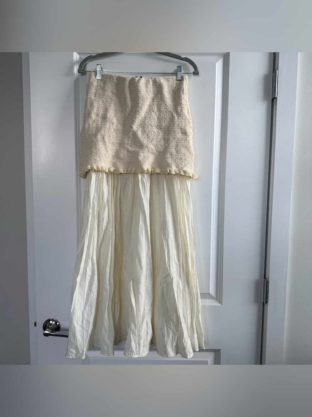 Zara Knit Ruffle Contrast Pleated Maxi Skirt - Picture 9 of 12